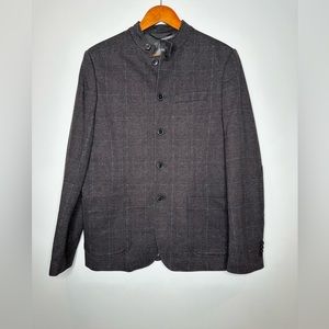 Awearness Kenneth Cole Men's Mock Neck Jacket in Charcoal